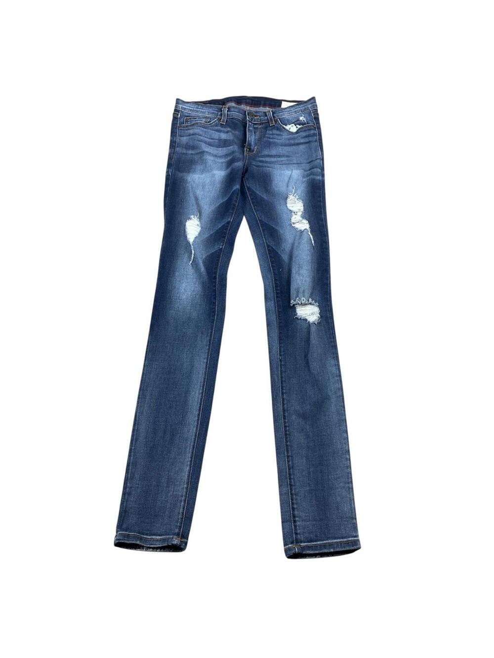 Angry Rabbit Jeans Women's Junior 27 / 5 Straight Slim Stretch Distress USA MADE
